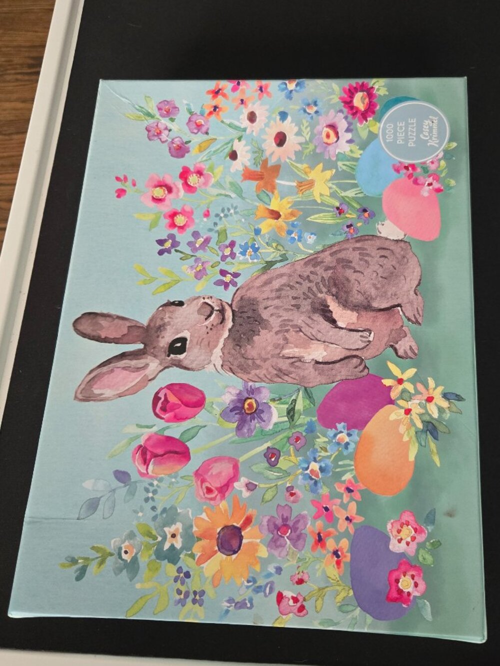 Casey Krimmel Floral Easter Bunny 1000 Piece Jigsaw Puzzle Watercolor Spring New